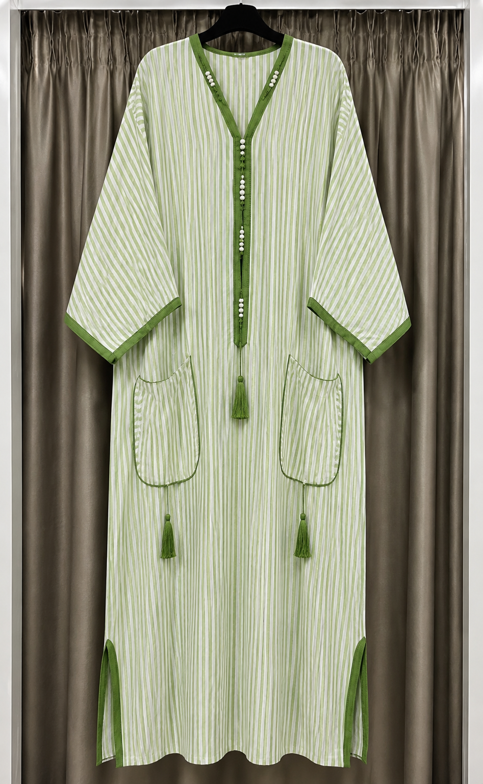 🇲🇦Robe marocaine rayée verte🇲🇦