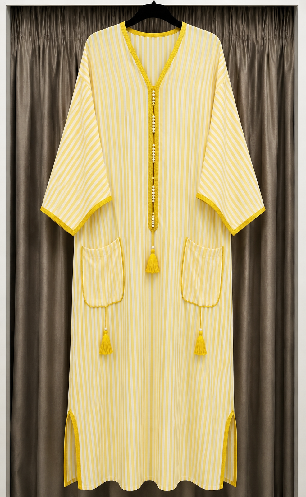 🇲🇦Robe marocaine rayée jaune🇲🇦