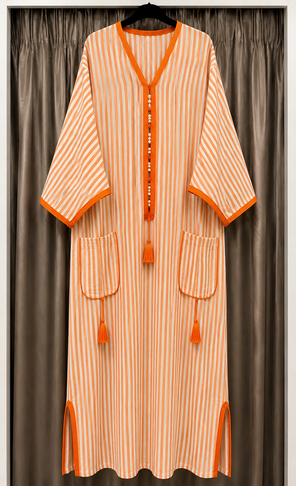 🇲🇦Robe marocaine rayée orange🇲🇦