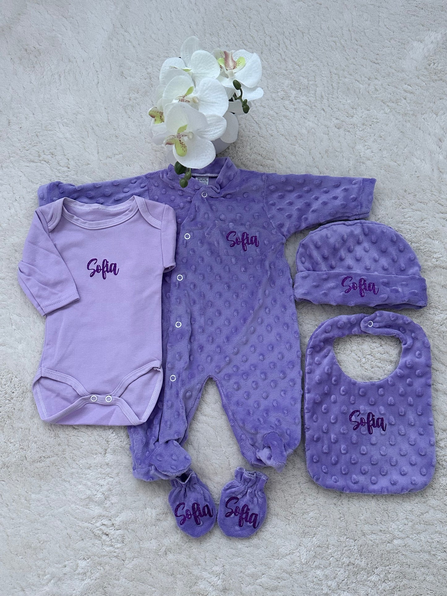 Pyjama en velours tout doux (taille0- 3 mois) :