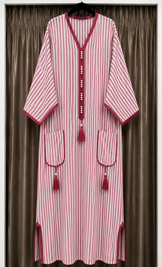 🇲🇦Robe marocaine rayée rouge🇲🇦