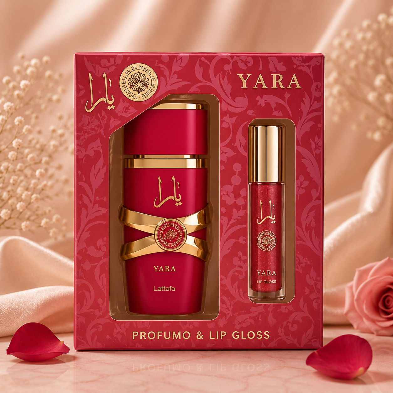 ❤️Coffret Yara Profumo & Lip Gloss rouge❤️